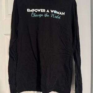 Bella + Canvas Black Hoodie Empower a Woman Graphic Sweatshirt L